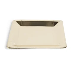 Plateau de présentation carré x4 en carton métallisé doré 23x23cm