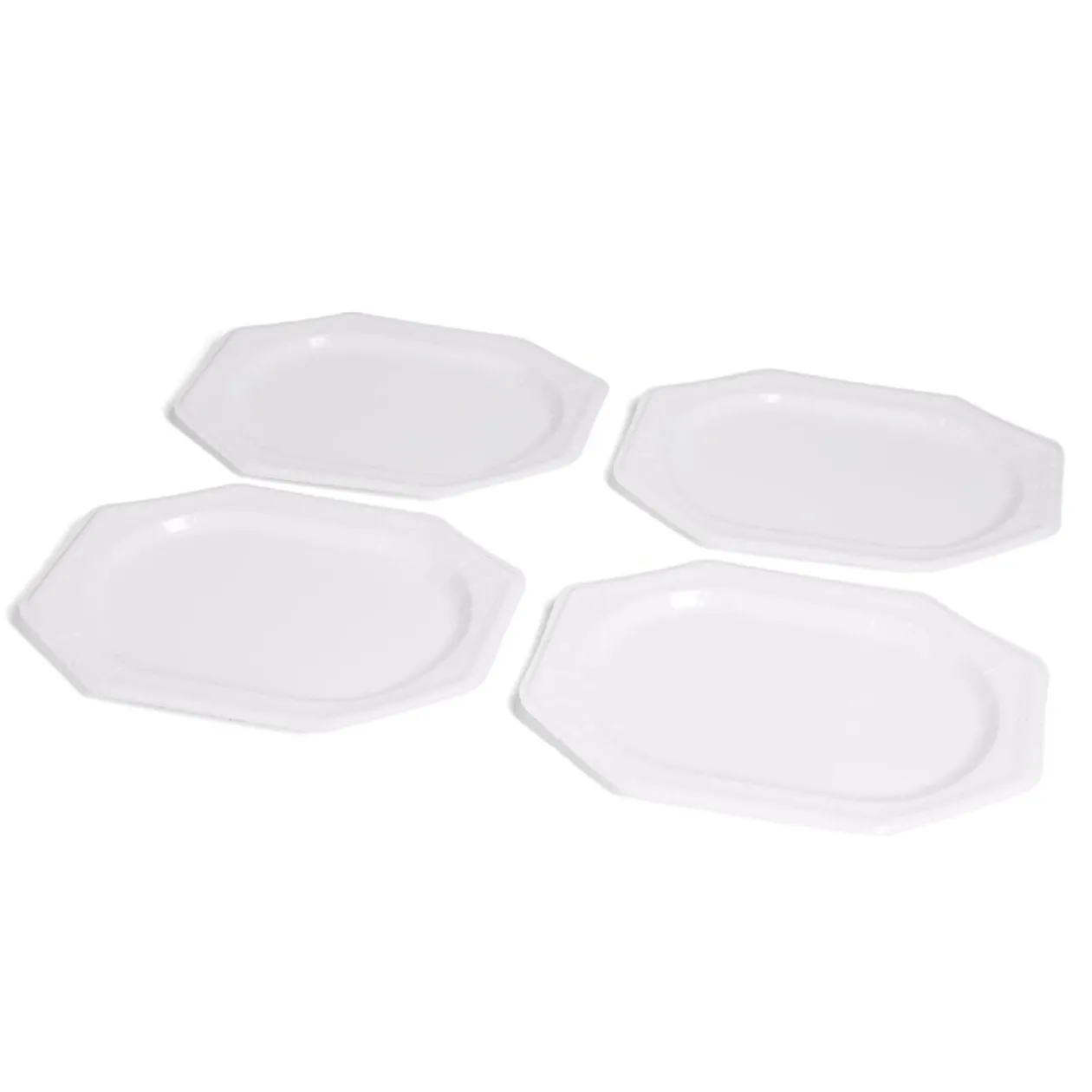 Plateau de présentation ovale x4 en carton blanc 25x34cm