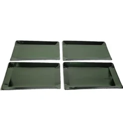 Plateau de présentation rectangulaire x4 en carton vert sapin 28x38cm
