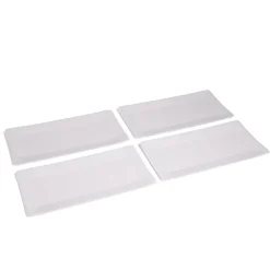 Plateau de présentation rectangulaire x4 carton métallisé blanc 19x37cm