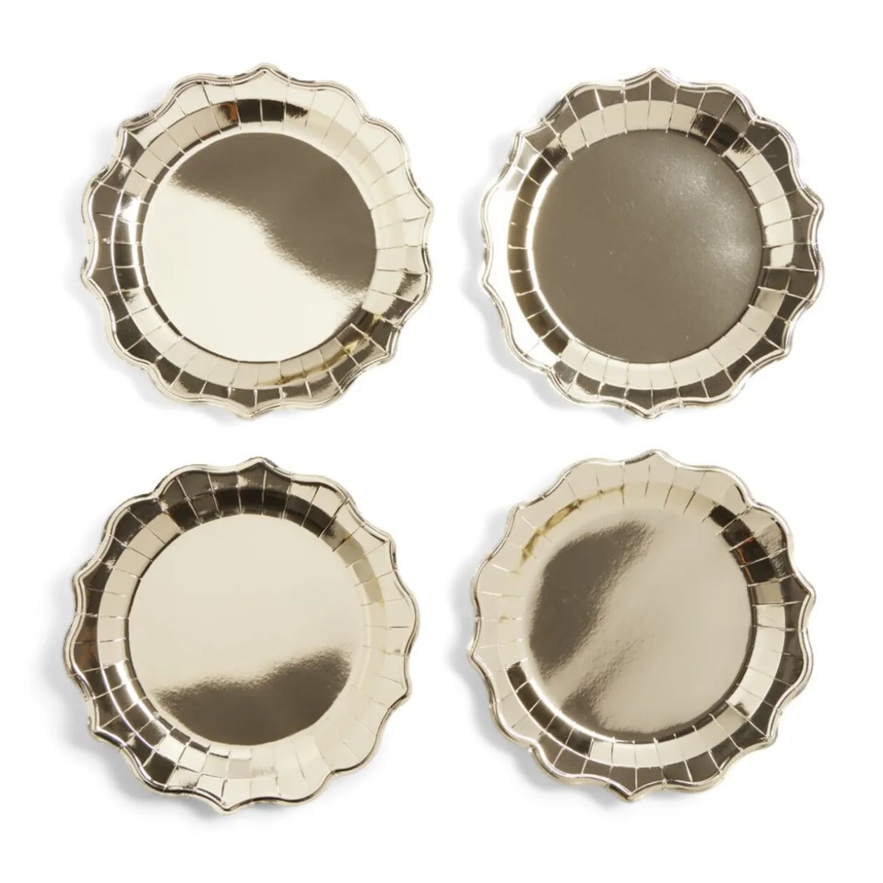 Plateau de présentation rond x4 carton métallisé doré Ø26cm