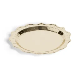 Plateau de présentation rond x4 carton métallisé doré Ø26cm
