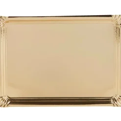 Plateau en carton doré rectangulaire x3