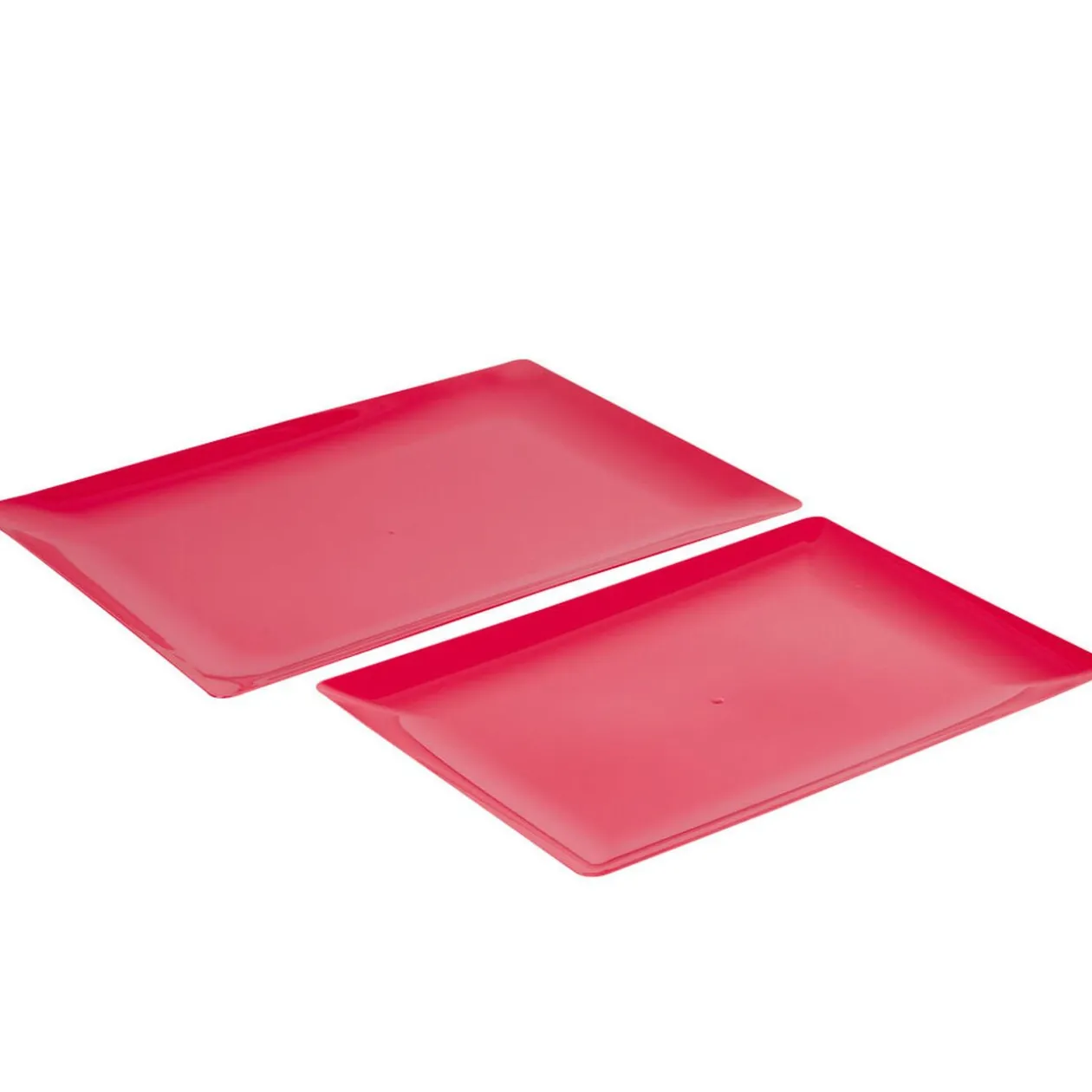 Plateau plastique fuchsia x2