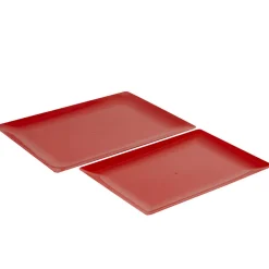 Plateau plastique rouge x2