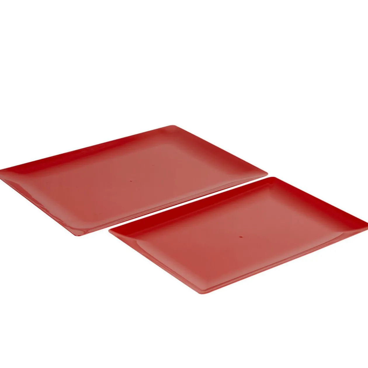 Plateau plastique rouge x2