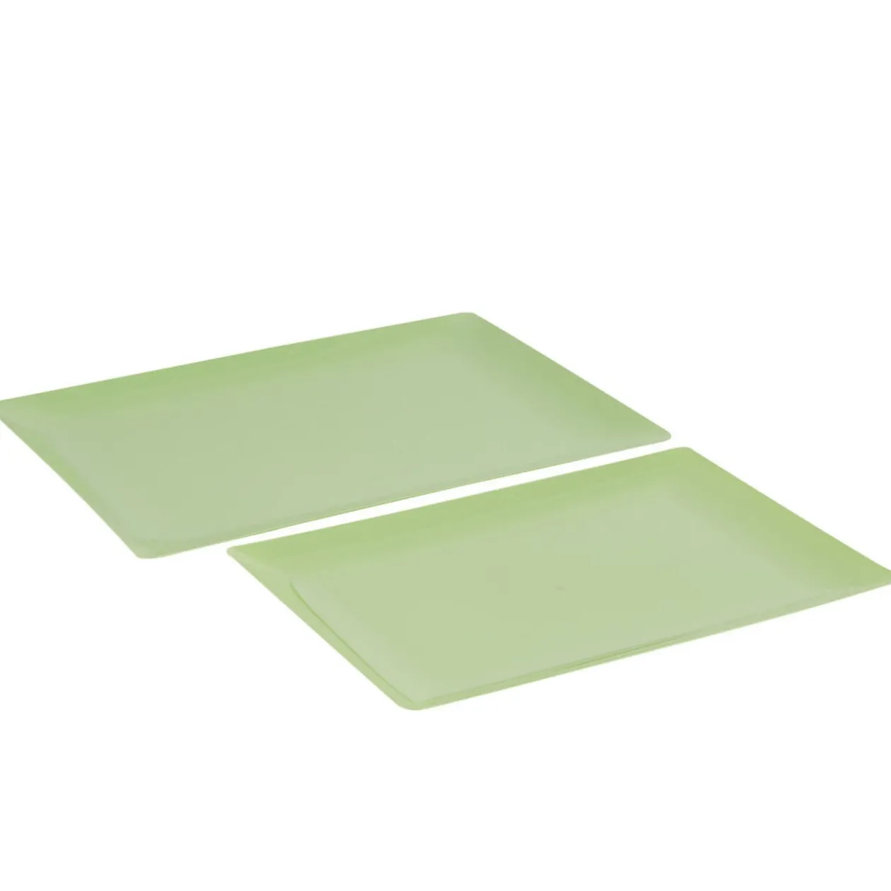 Plateau plastique vert anis x2