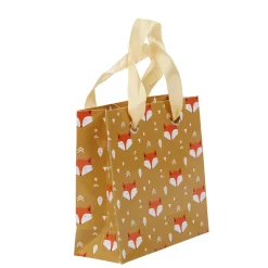 Pochette cadeau doré motif tête de renard