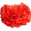 Pompon en papier rouge x3