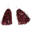 Pompon rouge brillant L18cm x2