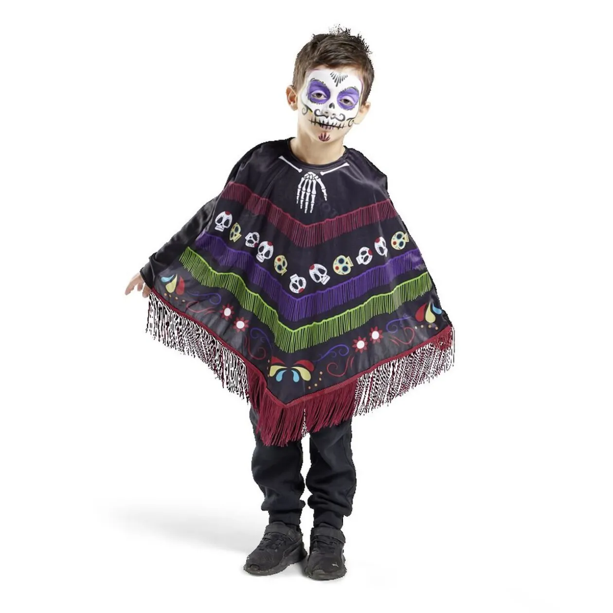 Poncho enfant Halloween Dia de Los Muertos