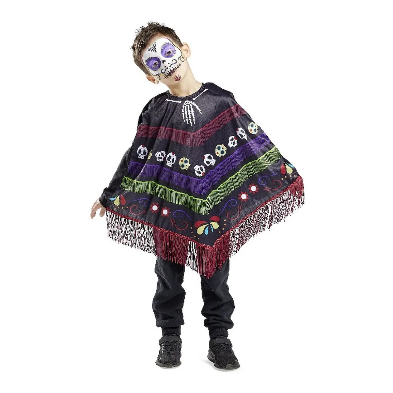 Poncho enfant Halloween Dia de Los Muertos