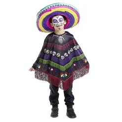Poncho enfant Halloween Dia de Los Muertos