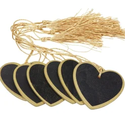 Porte nom ardoise coeur doré x6