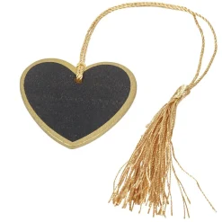 Porte nom ardoise coeur doré x6