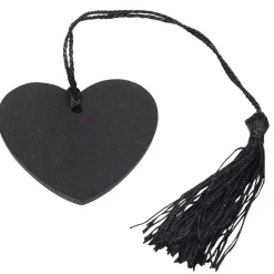 Porte nom ardoise coeur noir x6