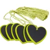 Porte nom ardoise coeur vert anis x6