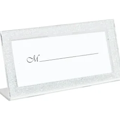 Porte nom cadre blanc pailleté