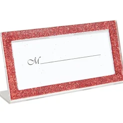 Porte nom cadre rouge pailleté