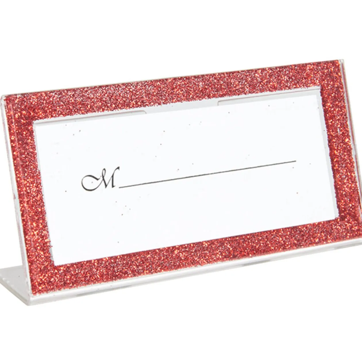 Porte nom cadre rouge pailleté