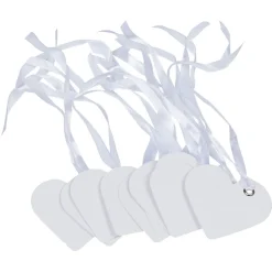 Porte nom coeur blanc avec ruban x10