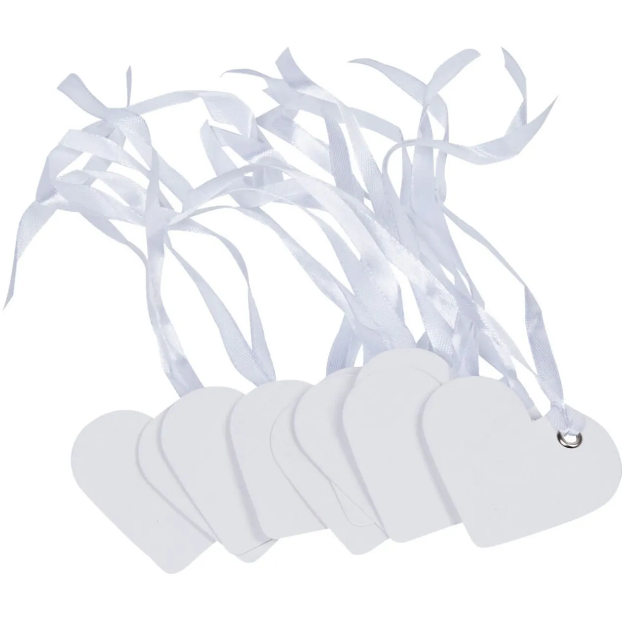 Porte nom coeur blanc avec ruban x10