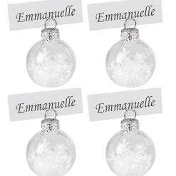 Porte nom design boule de Noël x4