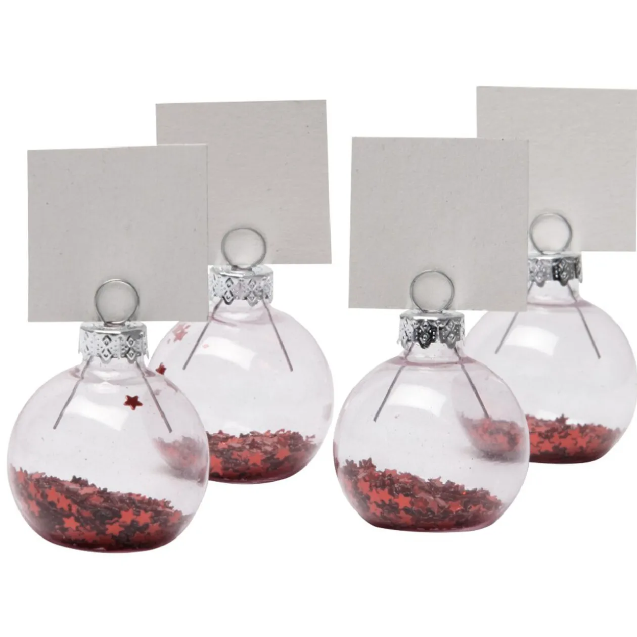 Porte nom en forme de boule de Noël x4