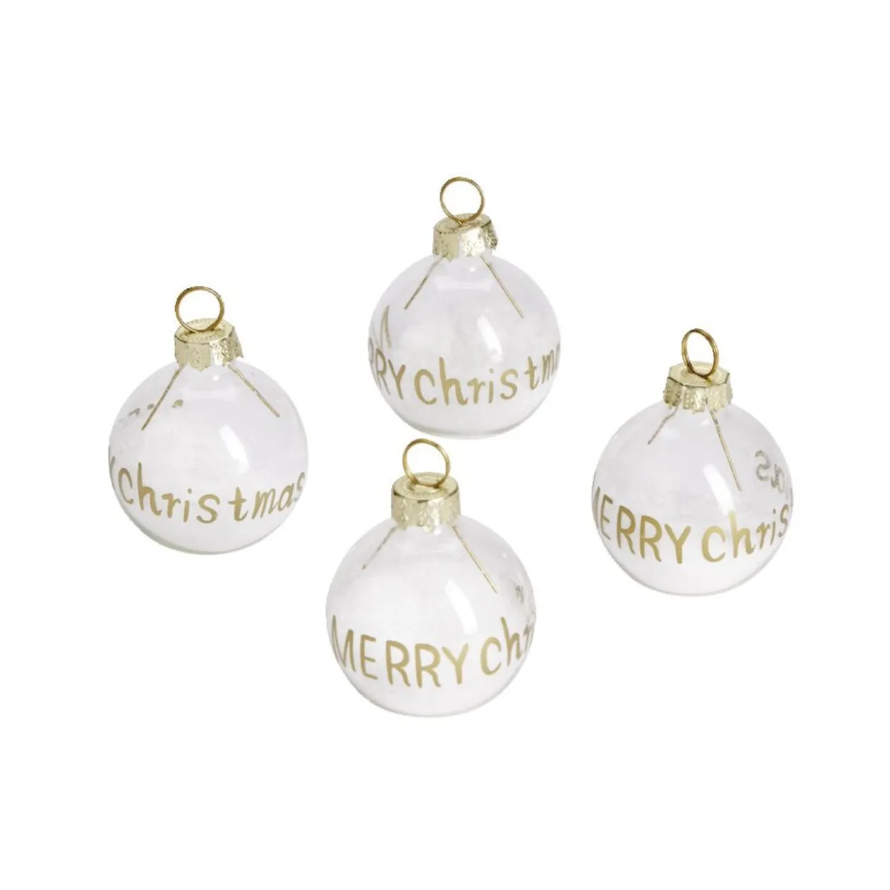 Porte nom forme boule de neige en verre Ø4cm 4 pièces