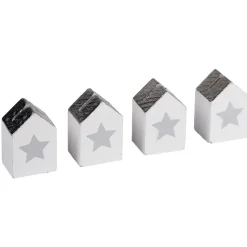 Porte nom forme maison motif étoile x4