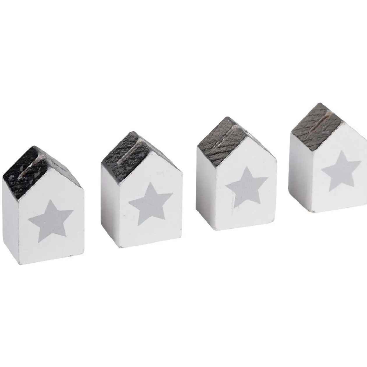 Porte nom forme maison motif étoile x4