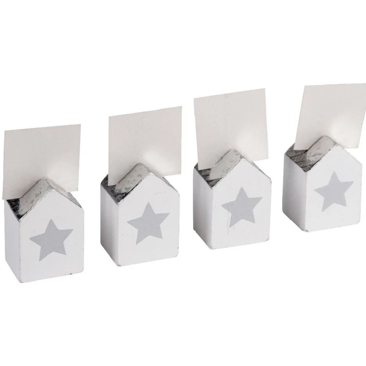 Porte nom forme maison motif étoile x4