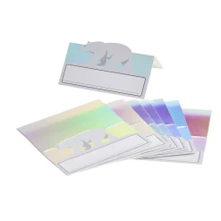 Porte nom Noël en papier motif ours blanc 8 pièces