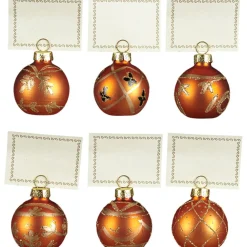 Porte nom orange doré x6