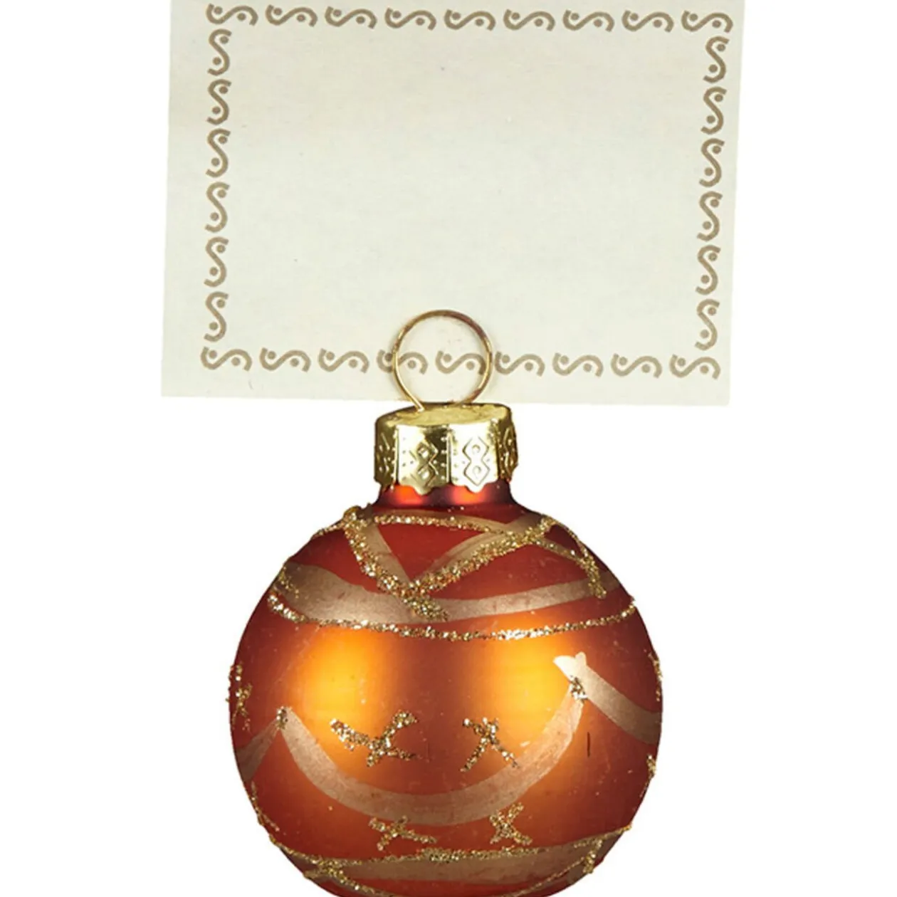 Porte nom orange doré x6