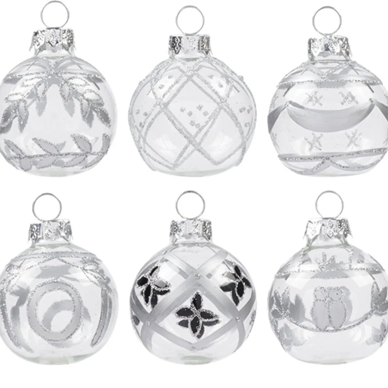 Porte nom transparent argenté x6