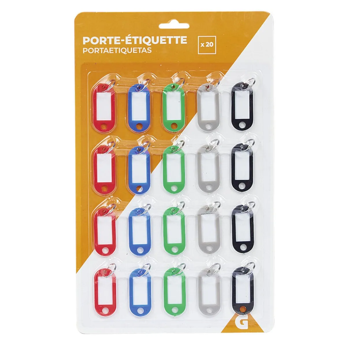 Porte-étiquette 5 couleurs x20