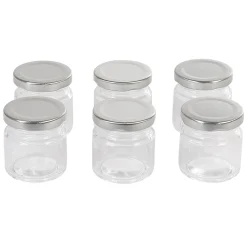 Pot à dragées en verre avec bouchon métal x6