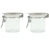 Pot transparent avec couvercle hermétique x2