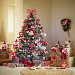 Père noël à poser en feutrine Ø14xH40cm