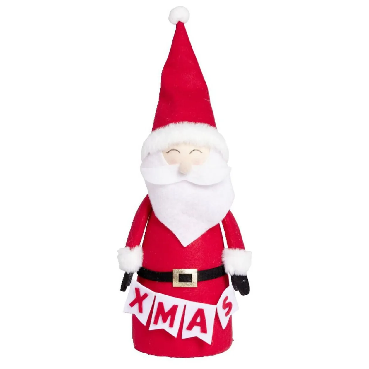 Père noël à poser en feutrine Ø14xH40cm