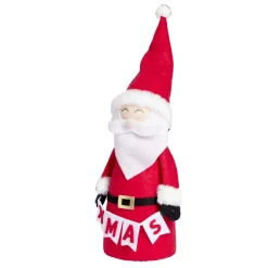 Père noël à poser en feutrine Ø14xH40cm