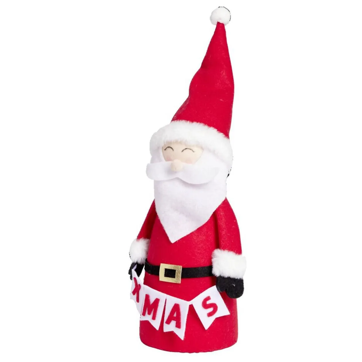 Père noël à poser en feutrine Ø14xH40cm