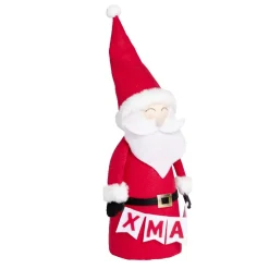 Père noël à poser en feutrine Ø14xH40cm