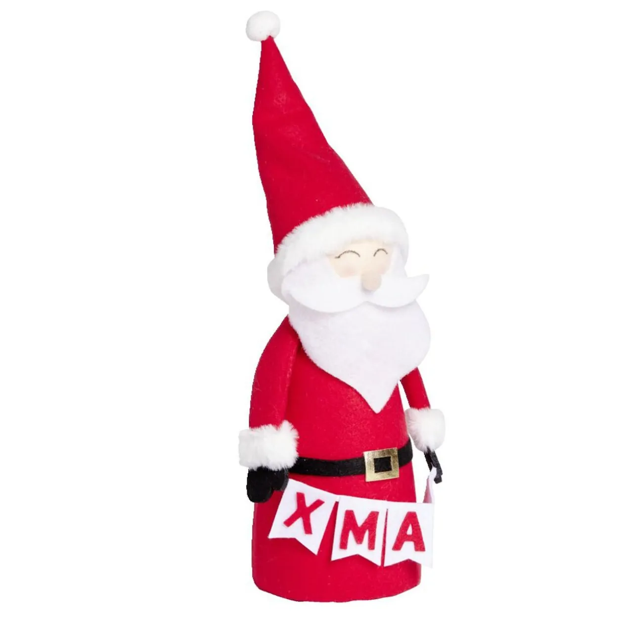 Père noël à poser en feutrine Ø14xH40cm