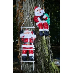 Père Noël gonflable grimpeur sur échelle