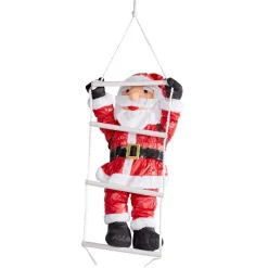 Père Noël gonflable grimpeur sur échelle