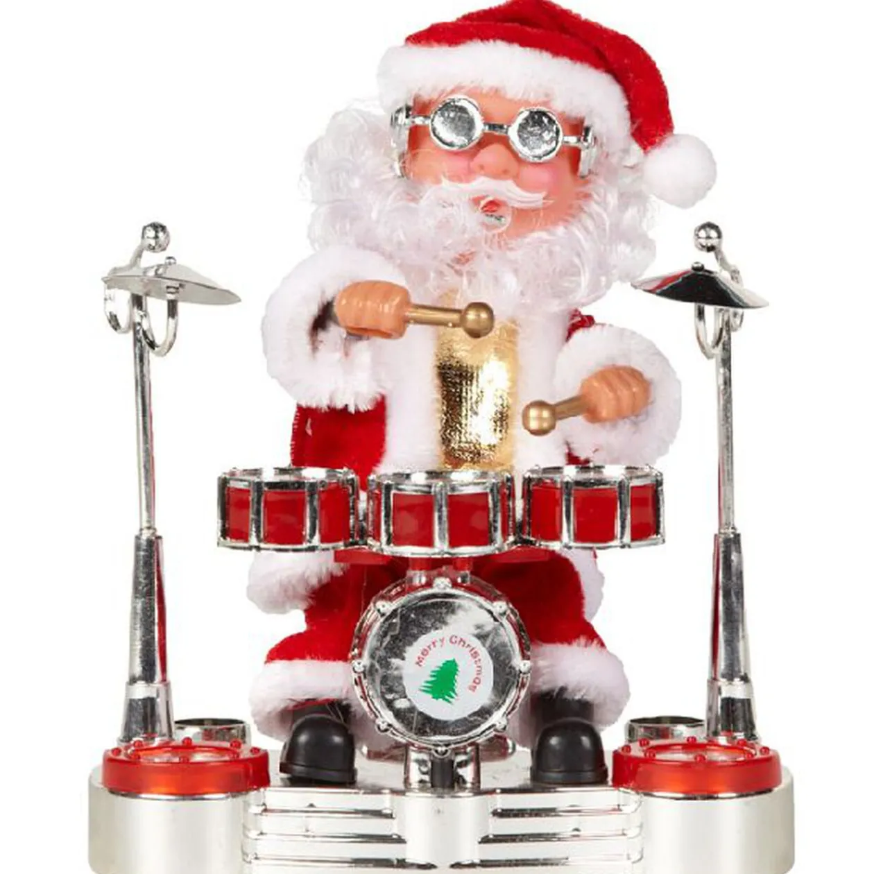Père Noël jouant de la batterie musical