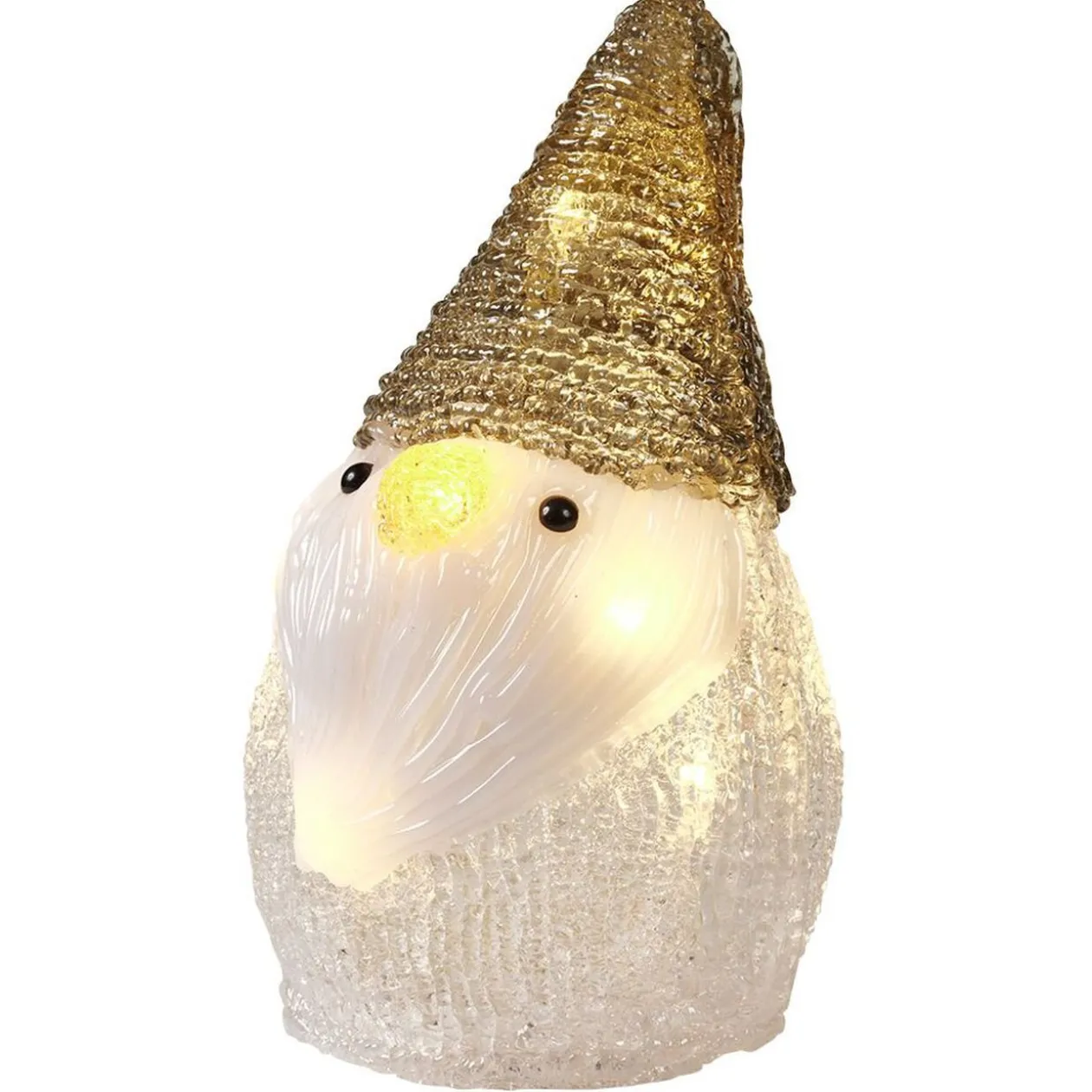 Père-Noël lutin lumineux acrylique H17cm 10 LED blanc chaud