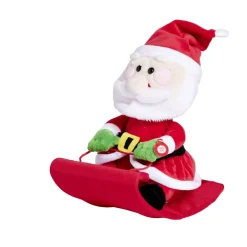 Père-Noël sur luge sonore et animé 15x20xH25cm